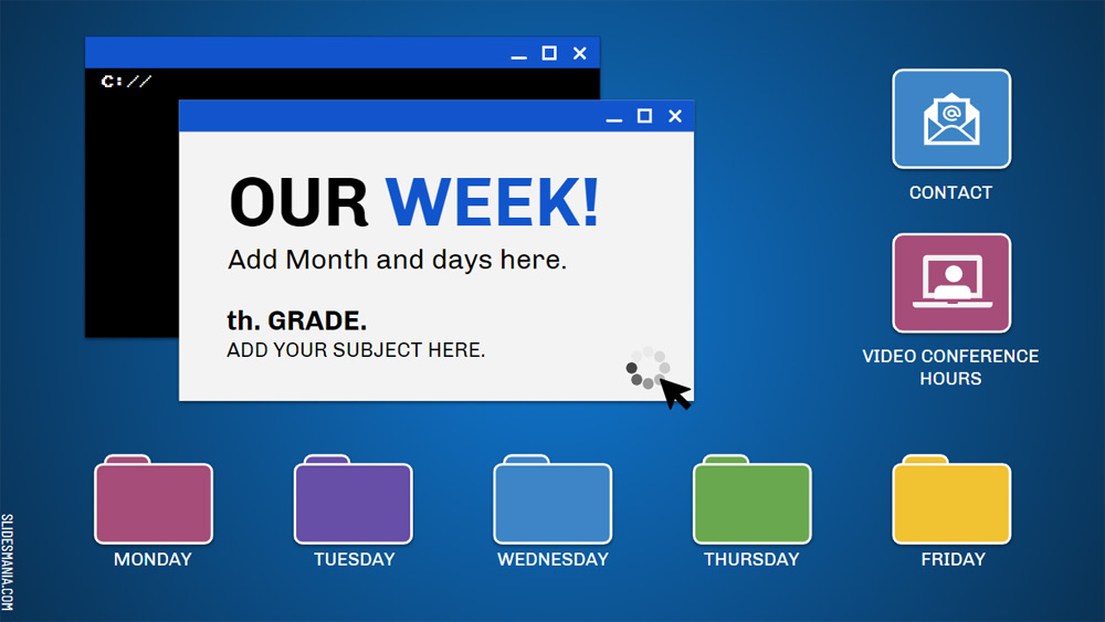 Weekly Planner for Online Lessons in an operating system’s style