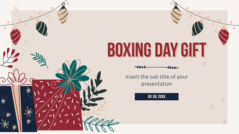 Download Boxing Day Gift 【FREE】 Powerpoint and Google Slides