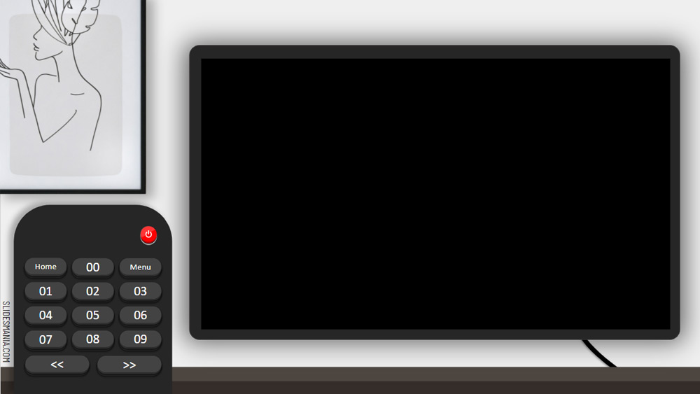 TV & remote cool choice board