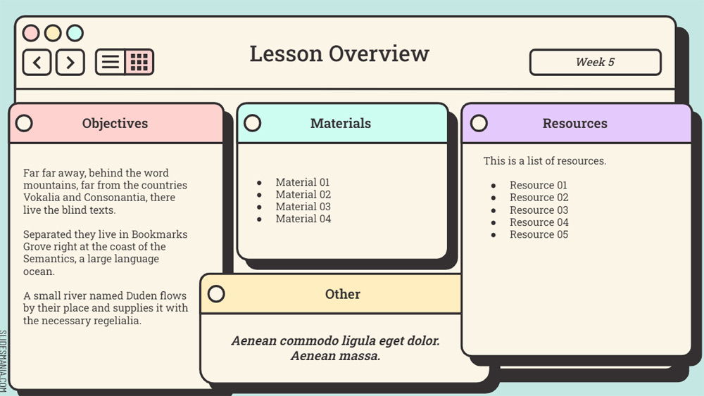 Interactive lesson planner