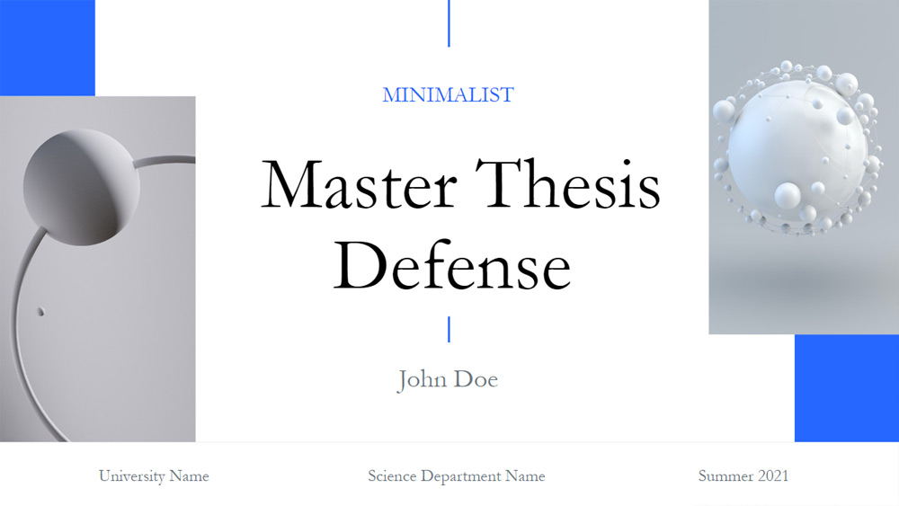 Minimalist Master’s Thesis Defense Presentation Template