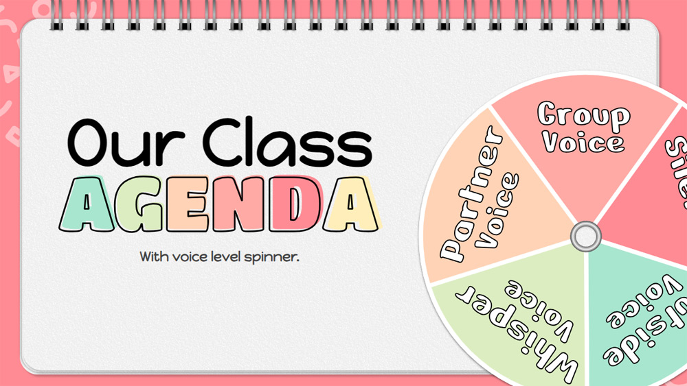 Interactive Class Agenda with Voice Level Spinner Animation